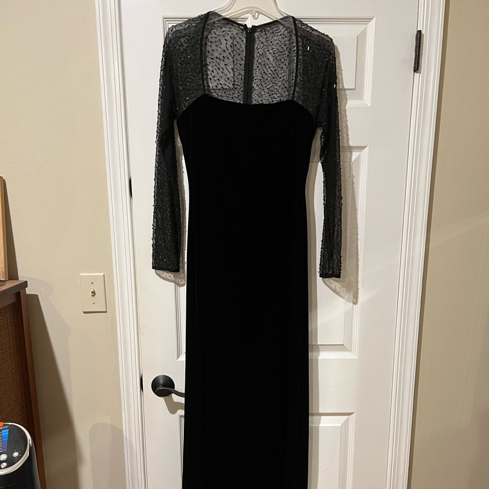 Full length velvet evening gown with beads.  Worn once.